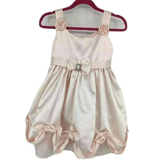 Flower girl  Dress Girl Fancy Pink Dress Flowers Tule Rose Spring Goofy - Picture 1 of 11